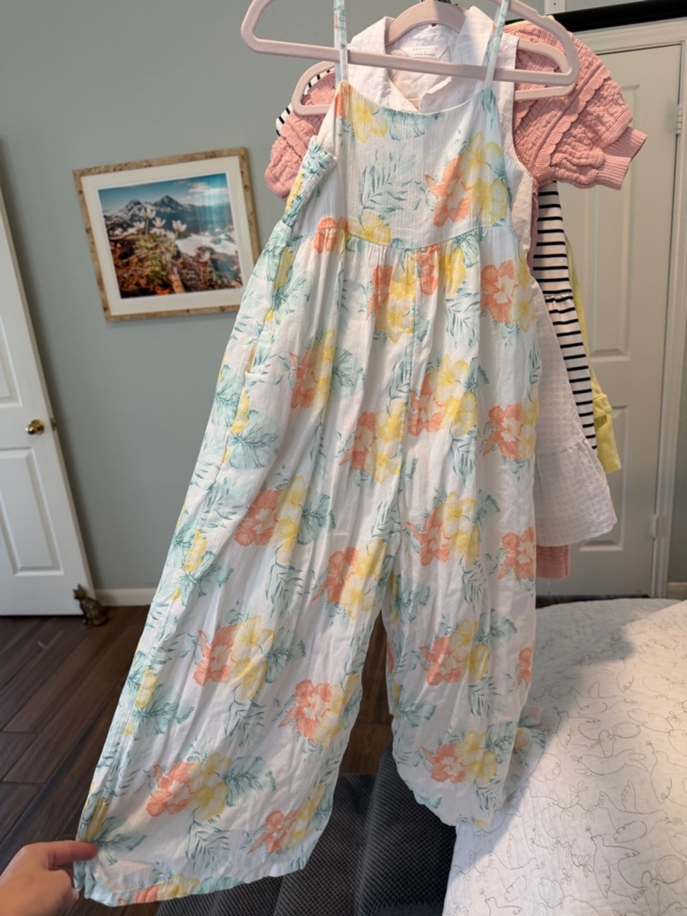 Janie and Jack White Floral Wide-Leg Girls' Jumpsuit